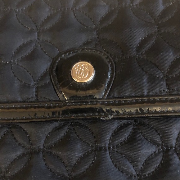 Vera Bradley solid black quilted baguette purse - Picture 3 of 5